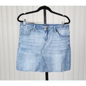 Bandia Maternity Over the Bump Denim Mini Skirt Medium Wash Blue Size 4 New
